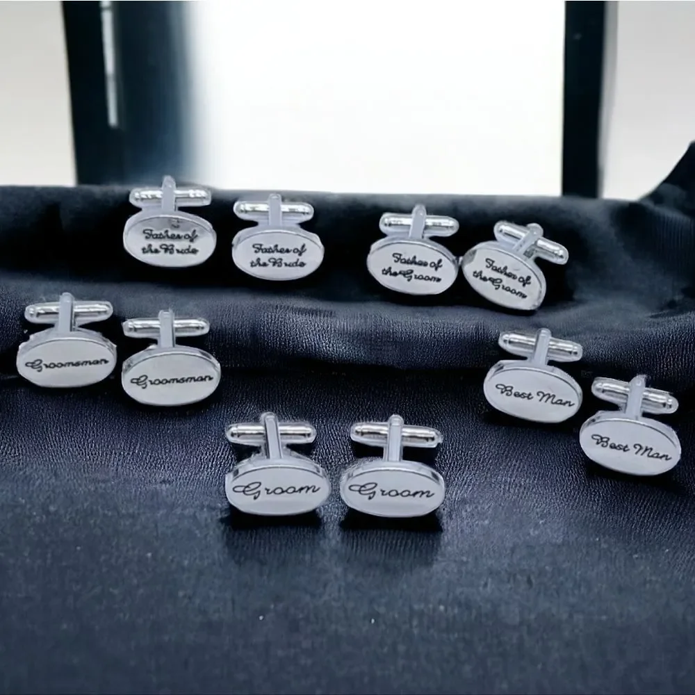 Wedding Cufflinks Groom Best Man Groomsman Father of Bride Bridal Cuff Links